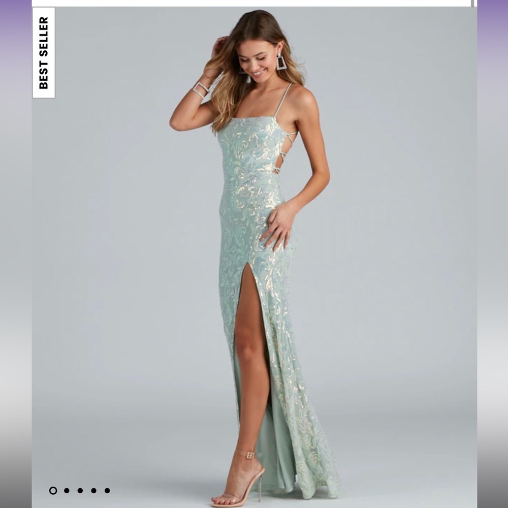 Edlyn Sequin Laceup Mermaid Formal Dress